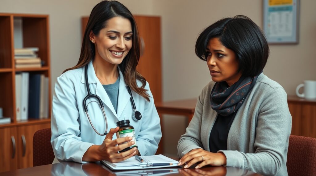 Flux_Schnell_Female_doctor_with_a_compassionate_expression_and_3