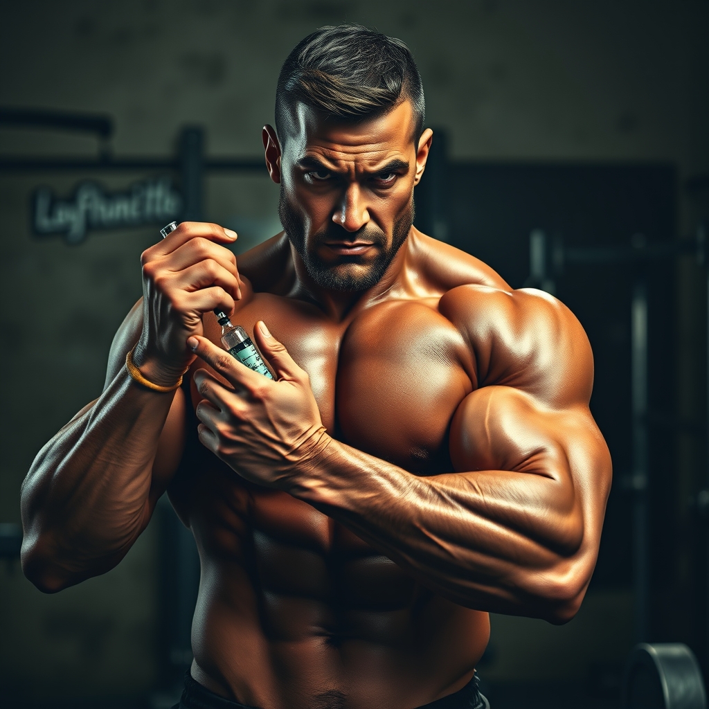 Flux_Schnell_A_muscular_gym_bodybuilder_with_pronounced_facial_1